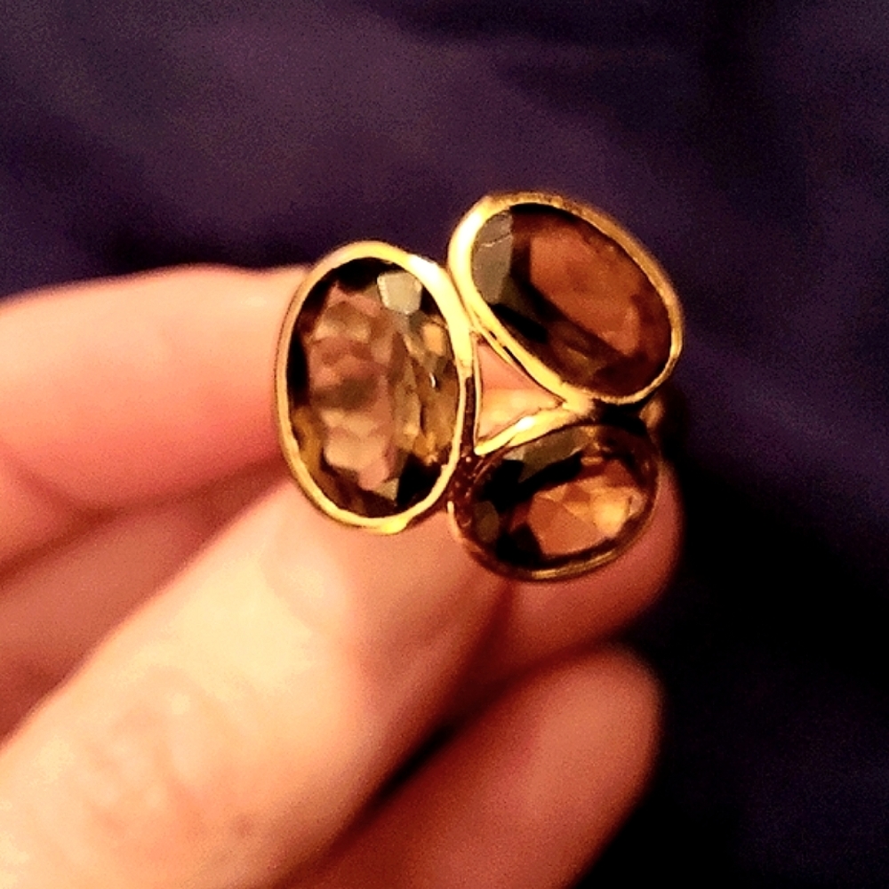 Rose Gold and Amber Ring
